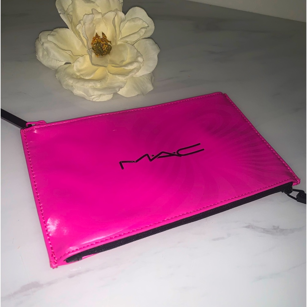 MAC cosmetics Hypnotic double zip pouch hot pink